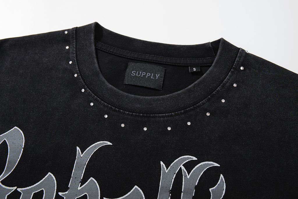 Supply Division Rhinestone Graphic Relaxed Street Tee