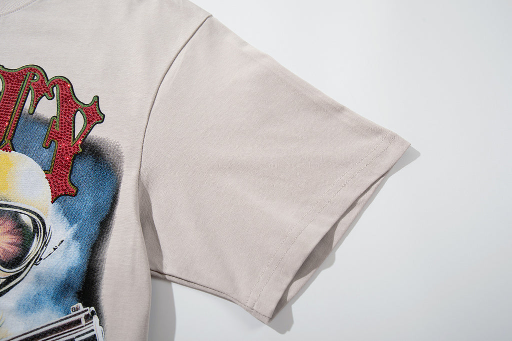 Supply Street Crest Rhinestone Graphic Oversized Tee