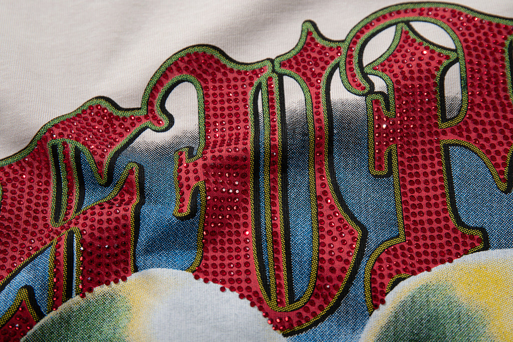 Supply Street Crest Rhinestone Graphic Oversized Tee