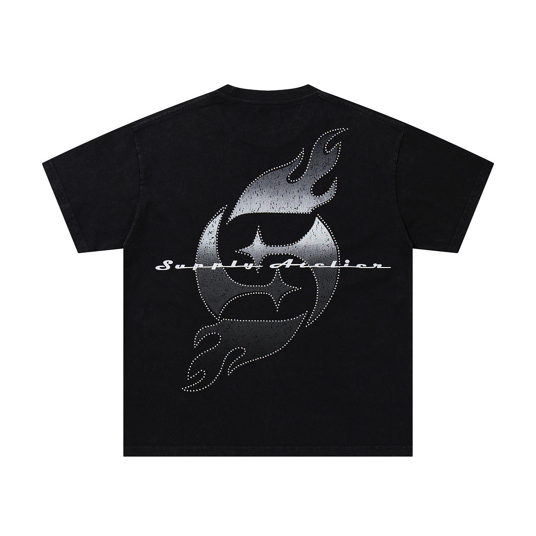 Supply Streetwave Rhinestone Graphic Oversized Tee