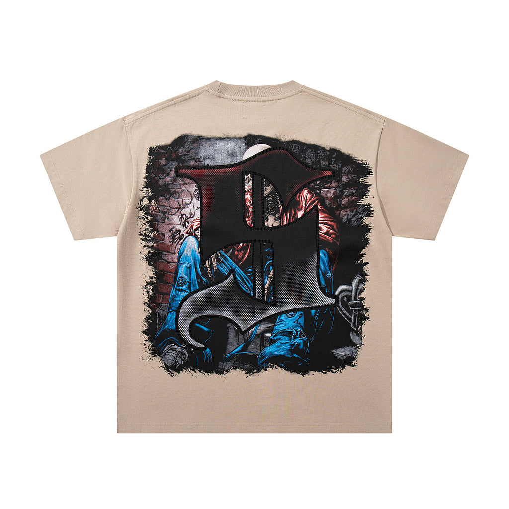 Supply Street Division Rhinestone Graphic Oversized T-Shirt