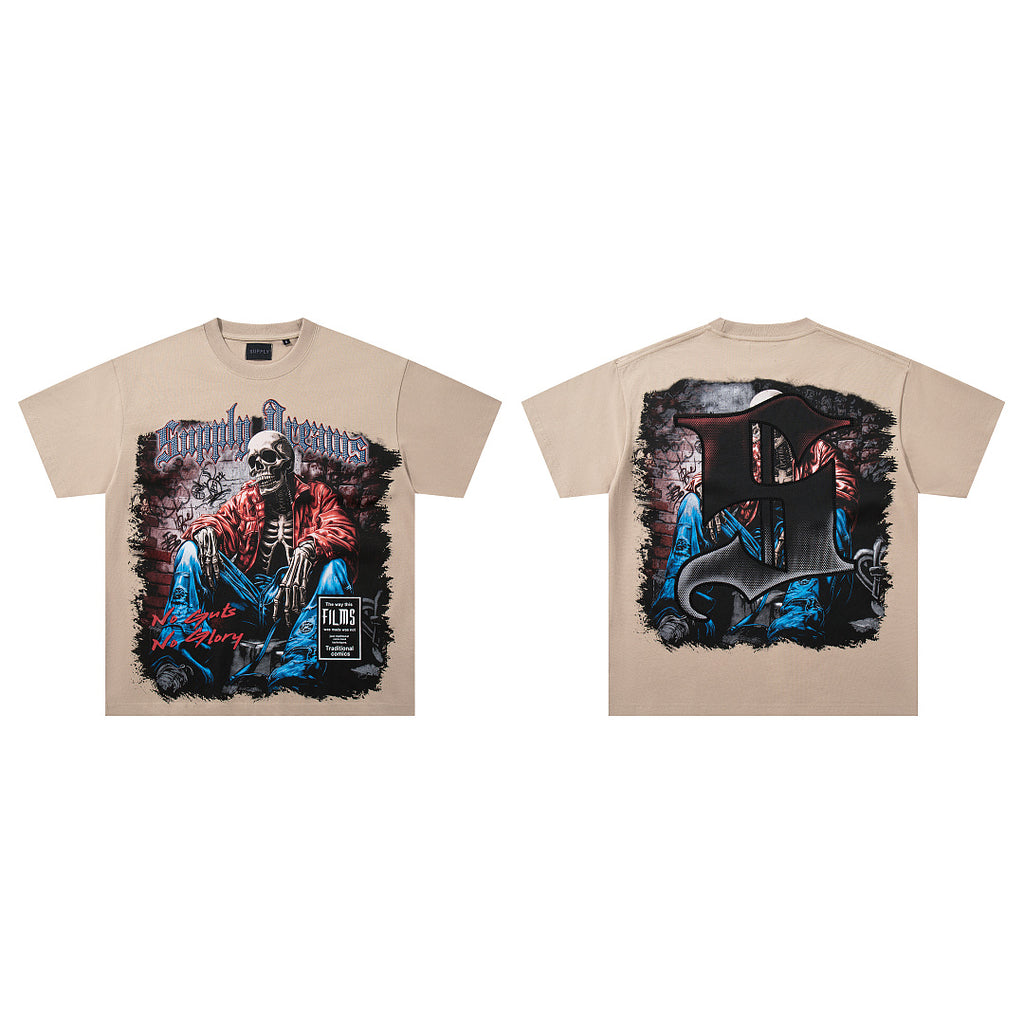 Supply Street Division Rhinestone Graphic Oversized T-Shirt