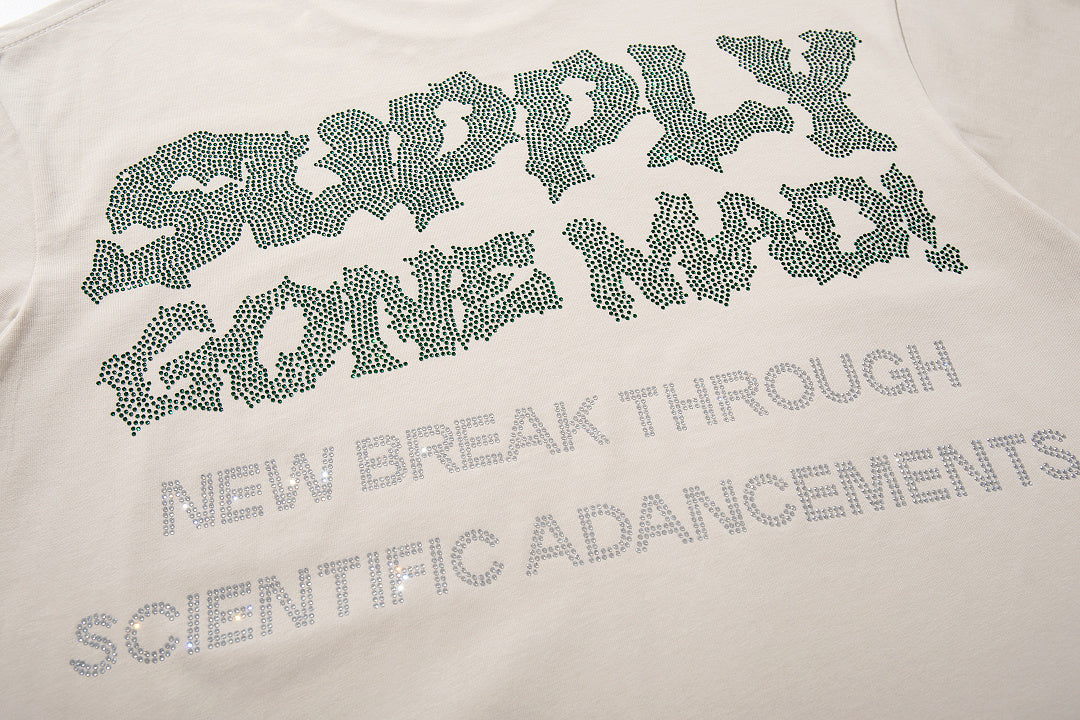 Supply Midnight Code Rhinestone Graphic Oversized Tee