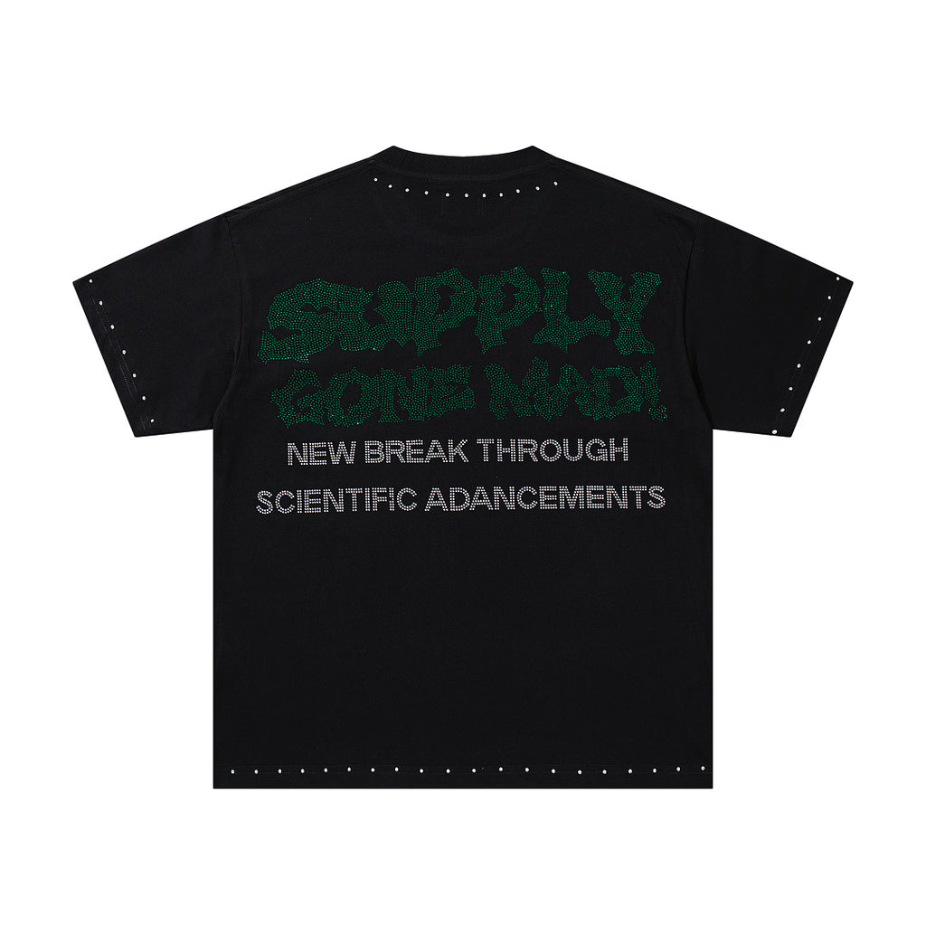 Supply Street Signal Rhinestone Graphic Oversized Tee