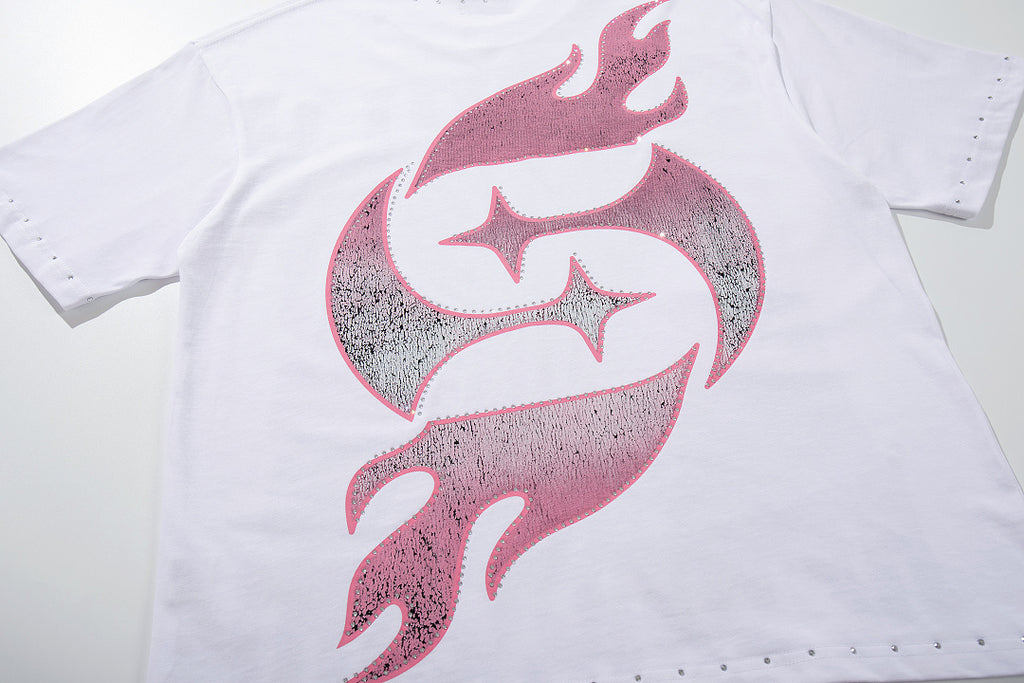 Supply Street Authority Rhinestone Graphic Oversized Tee