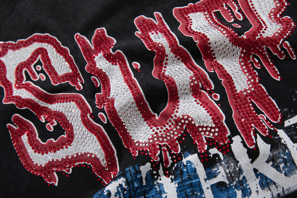Supply Avenue Luxe Rhinestone Oversized Graphic Tee