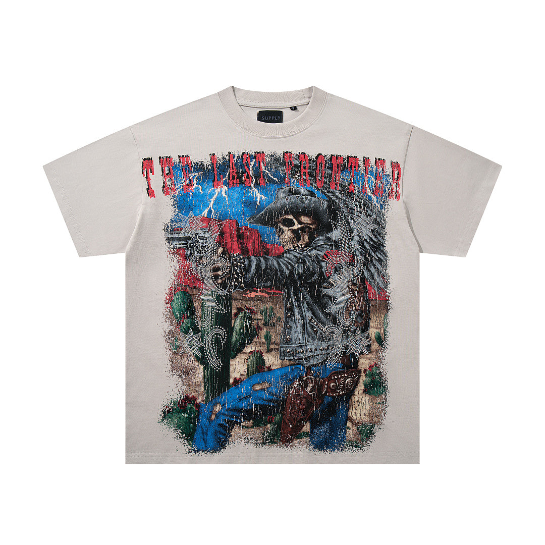 Supply Motion Rhinestone Graphic Oversized Street Tee