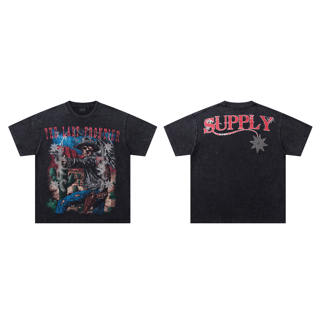 Supply Rebel Rhinestone Graphic Oversized Street Tee