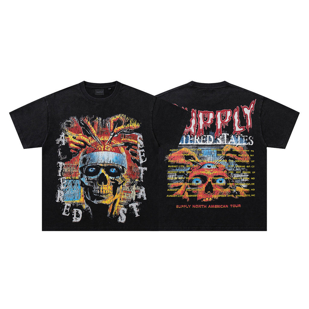 Supply Avenue Luxe Rhinestone Oversized Graphic Tee