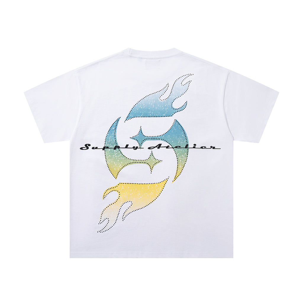 Supply Street Ritual Rhinestone Graphic Oversized Tee