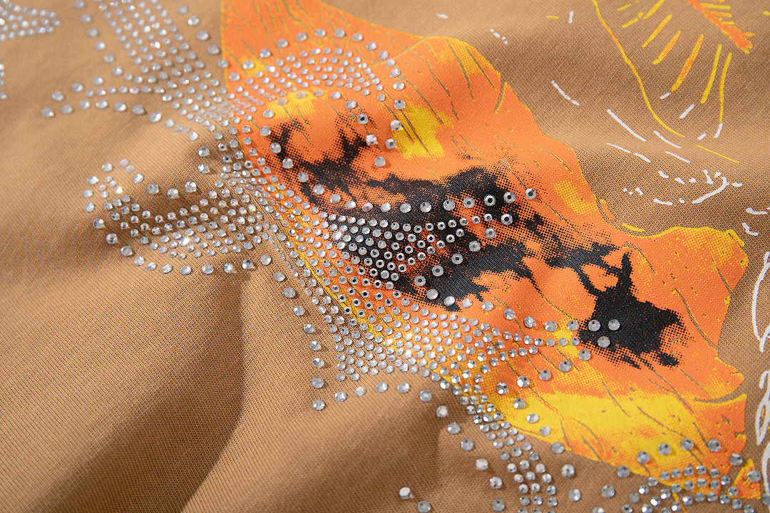 Supply Urban Code Rhinestone Graphic Oversized T-Shirt
