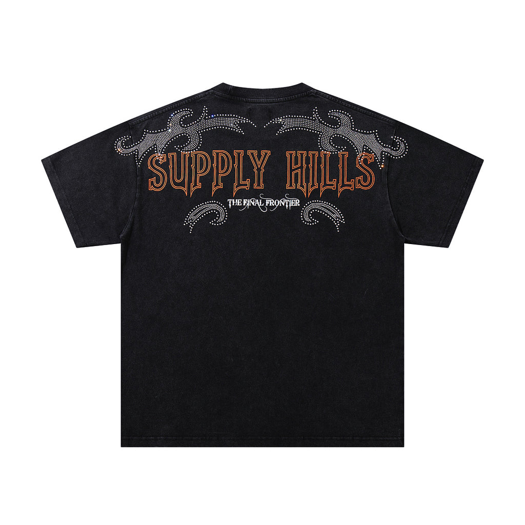 Supply Avenue Rhinestone Graphic Oversized Tee