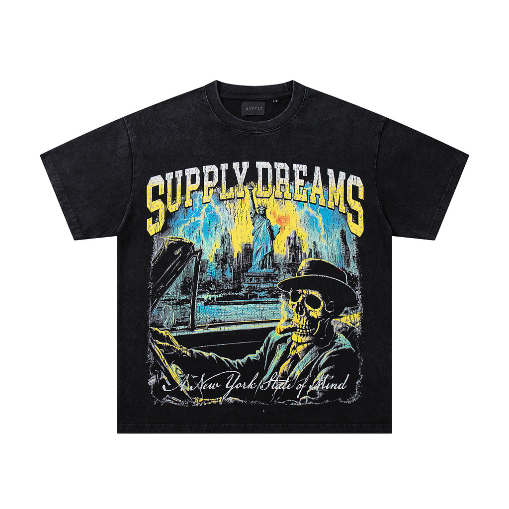 Supply Street Archive Rhinestone Graphic Oversized Tee