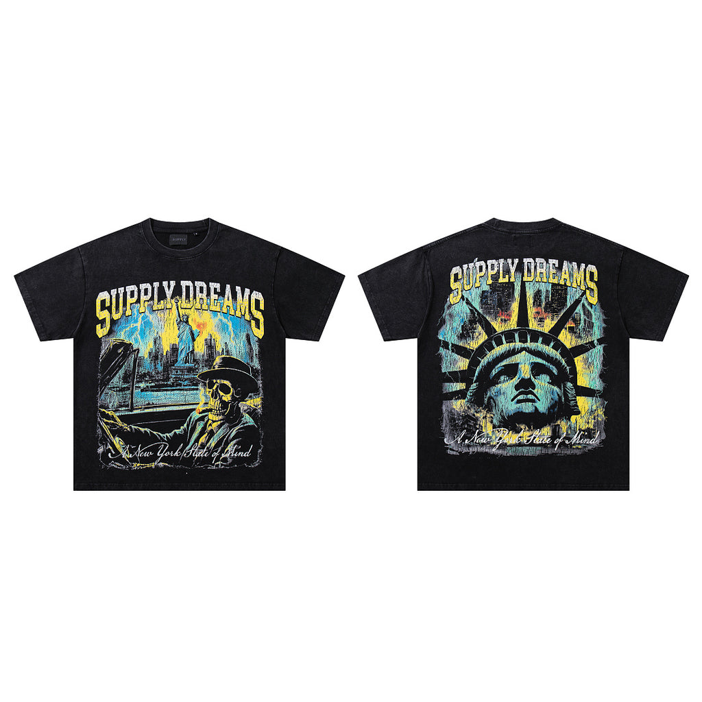 Supply Street Archive Rhinestone Graphic Oversized Tee