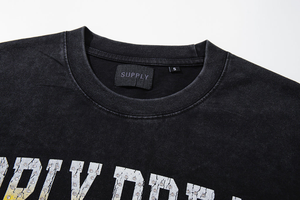 Supply Street Archive Rhinestone Graphic Oversized Tee